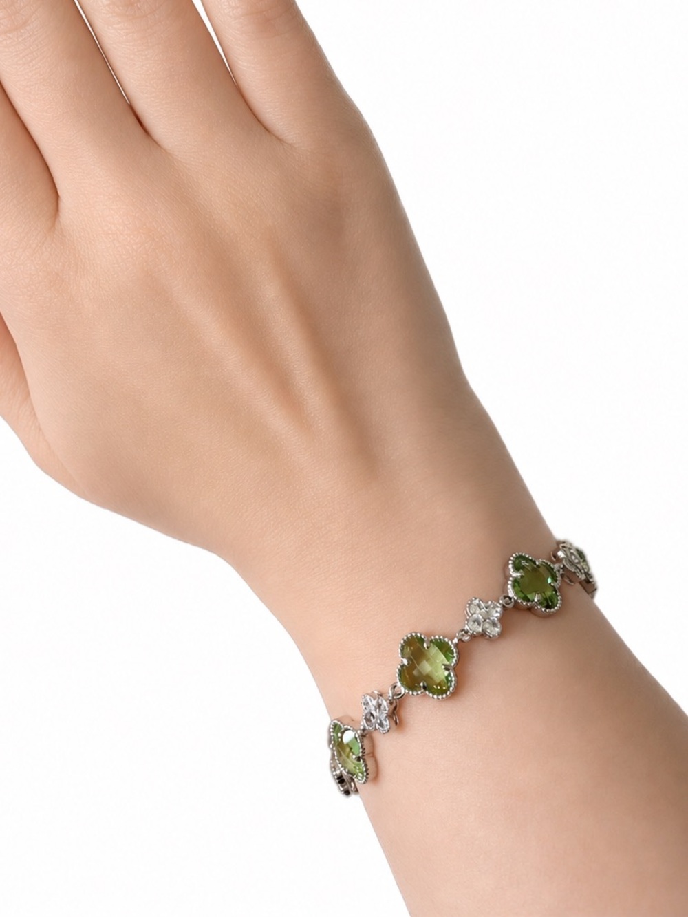 ✨Cottagecore Green Crystal Bracelet Vintage Inspired Floral Jewelry FairyCore✨